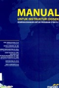 Manual Kewirausahaan untuk Instruktur (Dosen),untuk Program Strata 1