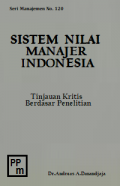 Sistem Nilai Manajer Indonesia
Tinjauan Kritis Berdasar Penelitian