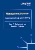Managemnet Science Decision  Making Through systems Thingking